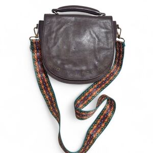 Marc By Marc Jacobs Sweet Jane Dark Brown Crossbody Bag with Patterned Strap